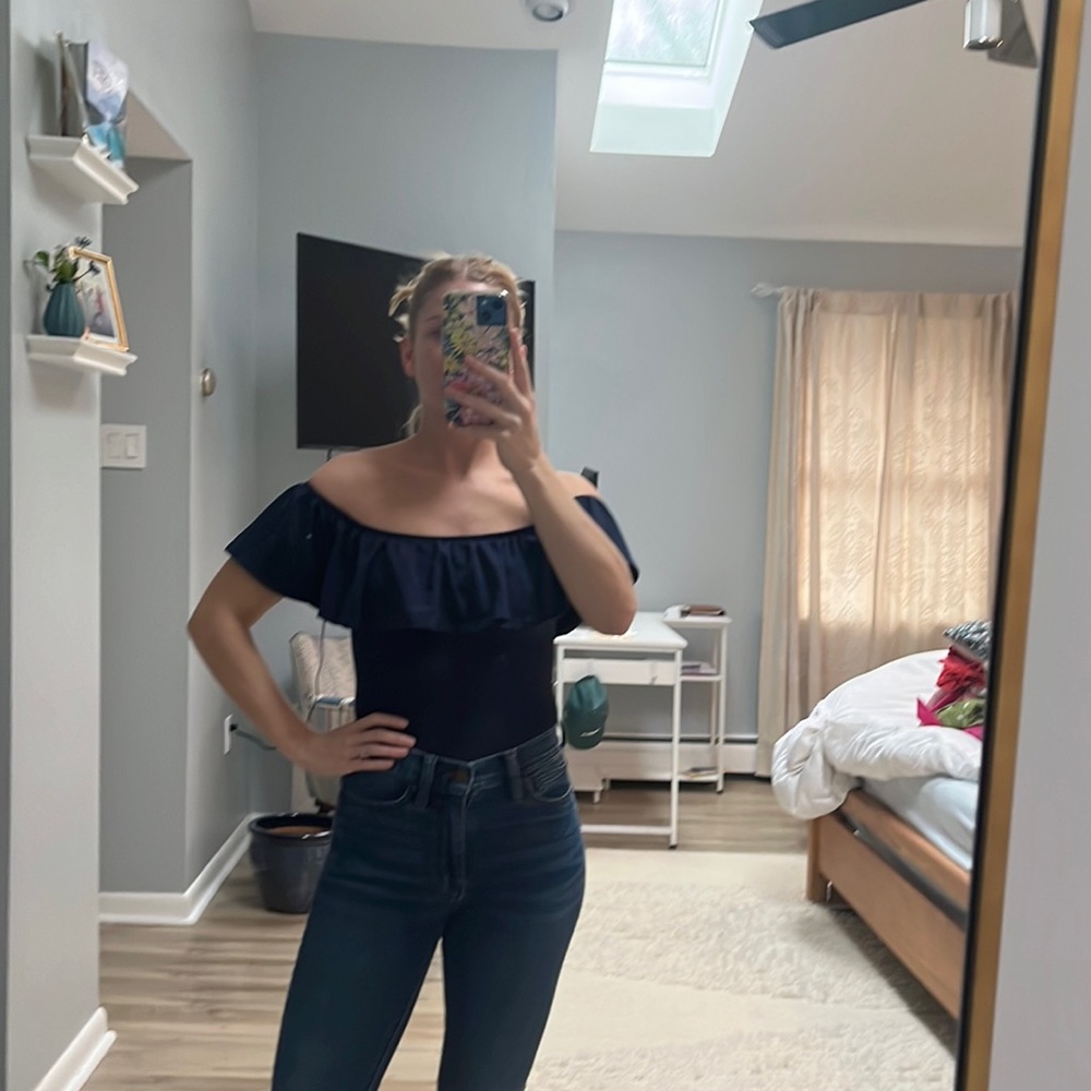 Navy body suit